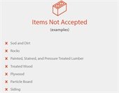 List of not accepted green waste items