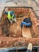 Water Department Fixing Water Leak