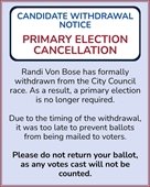 Primary Election Cancellation