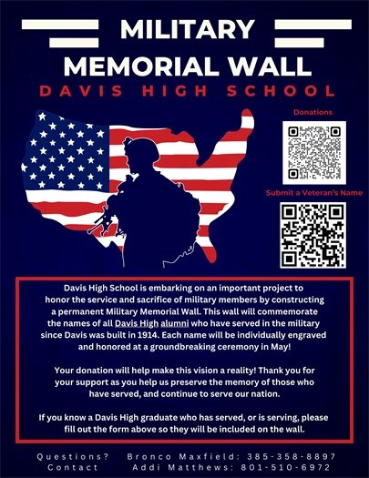 Davis High School Military Memorial Wall