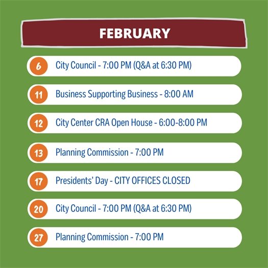 February City Meetings