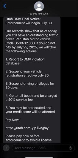 Scam Text Message