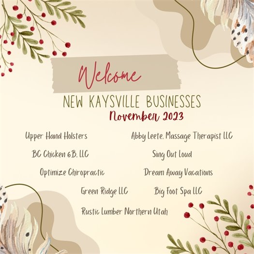 Welcome New Businesses - November 2023