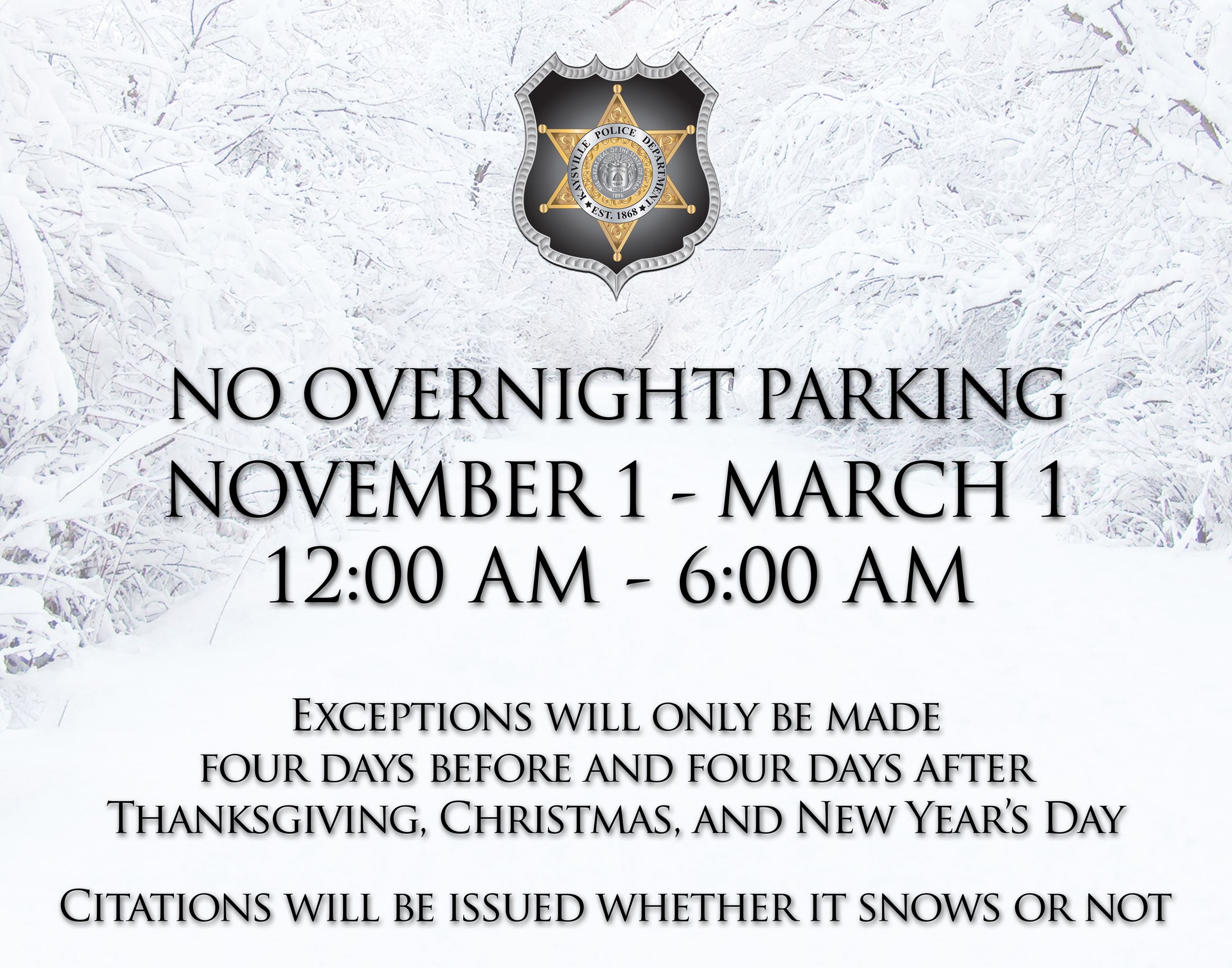 Winter Parking Reminder 2017