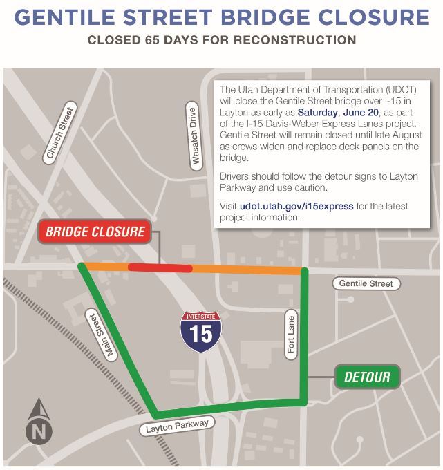 Gentile Street Bridge Closure - UDOT