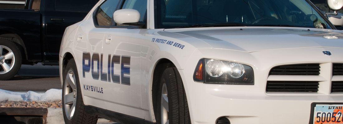 Kaysville City White Police Car