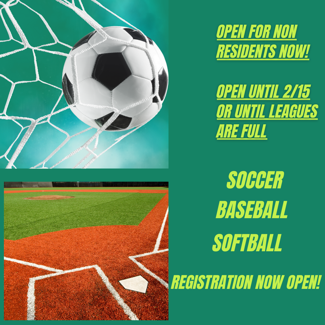 Spring Soccer Spring baseball Spring softabll registration open